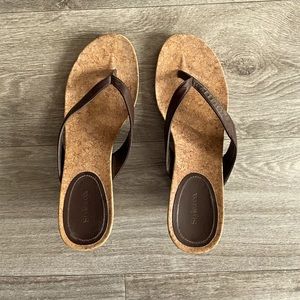 Style & Co wedge sandals, dark brown, great condition, size 7.5